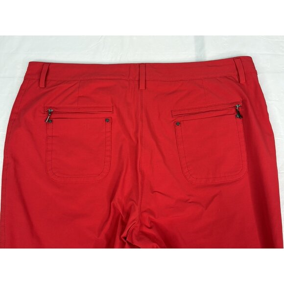Atelier Gardeur DINA 2 Pants Red Womens Sz 16 Zip Pockets 28” Inseam Stretch - Picture 5 of 13